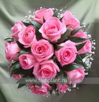 Свадебный букет из розовых роз №875
